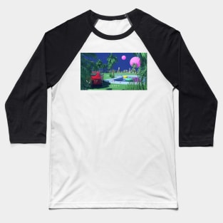 Poolside Pop Art Baseball T-Shirt